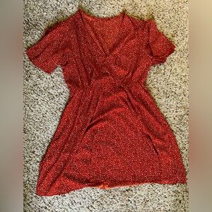 Burnt Orange Wrap Dress